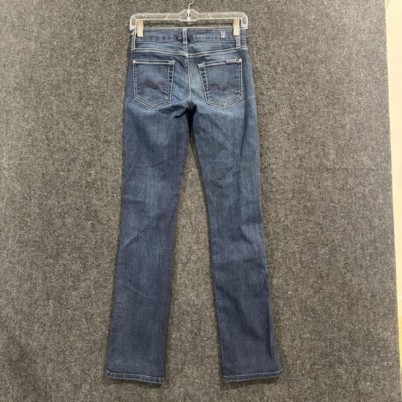 7 For All Mankind Jeans Womens 25 Blue Kimmie Straight Leg Stretch Denim Midrise - Picture 8 of 11